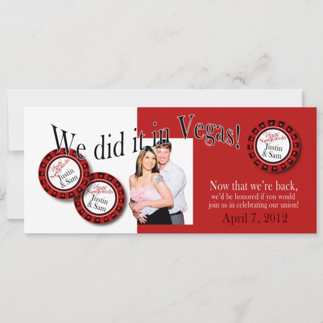 Las Vegas Reception (contact me to personalise 4u) Invitation (Front)