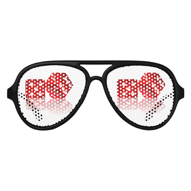 Las Vegas Red Dice Aviator Sunglasses (Front)