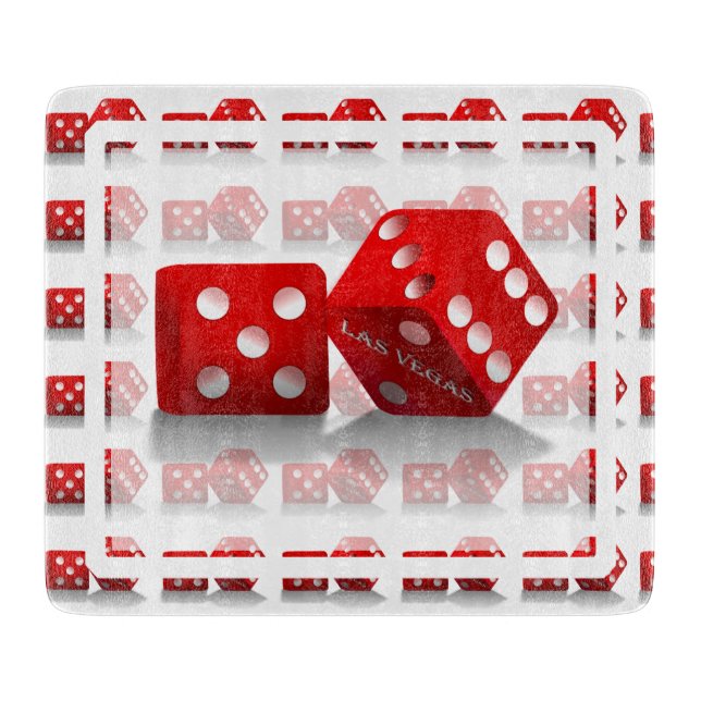 Las Vegas Red Dice Cutting Board (Front)