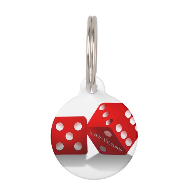Las Vegas Red Dice Pet Tag (Front)
