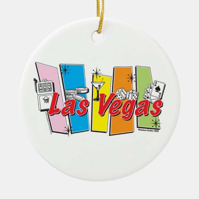 Las-Vegas-Retro Ceramic Ornament (Front)