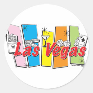Las Vegas Retro Classic Round Sticker