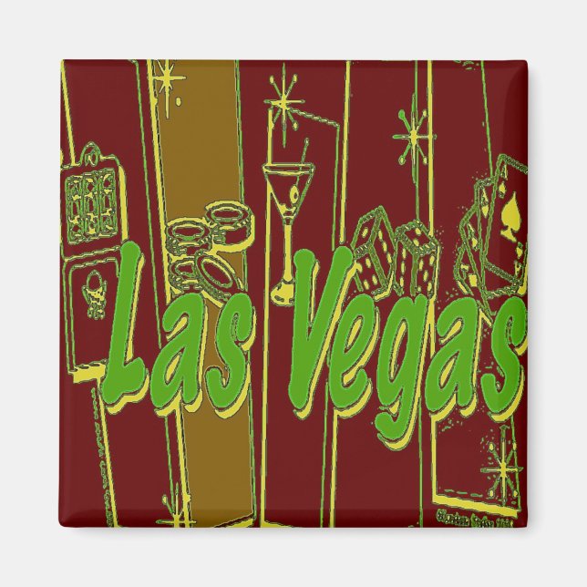 Las Vegas Retro Magnet (Front)