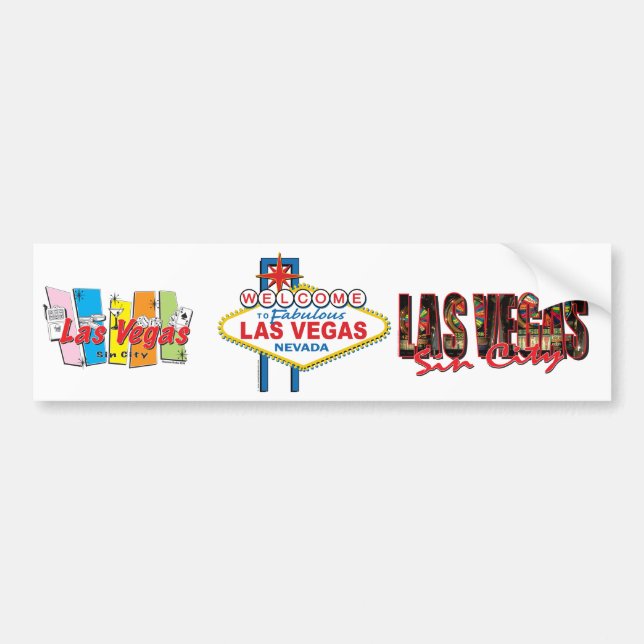 Las Vegas Retro Sign Bumper Sticker (Front)