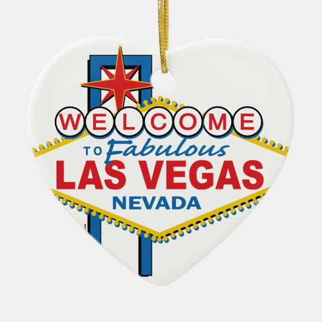 Las Vegas Retro Sign Ceramic Tree Decoration (Front)