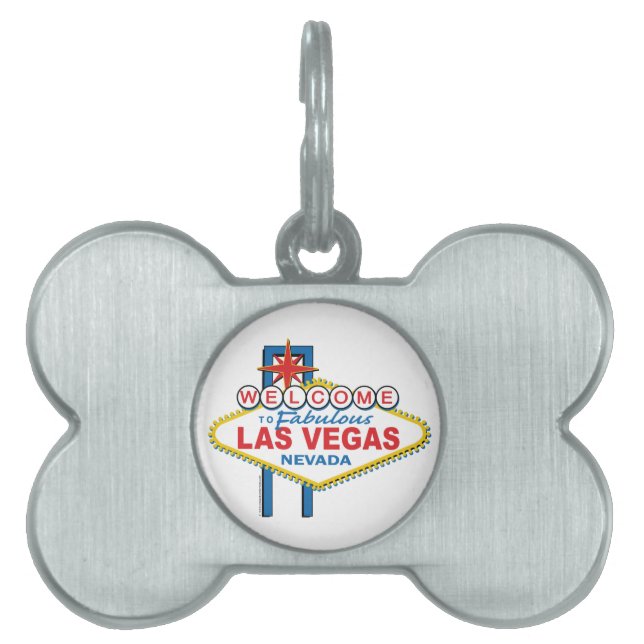 Las Vegas Retro Sign Pet Name Tag (Front)