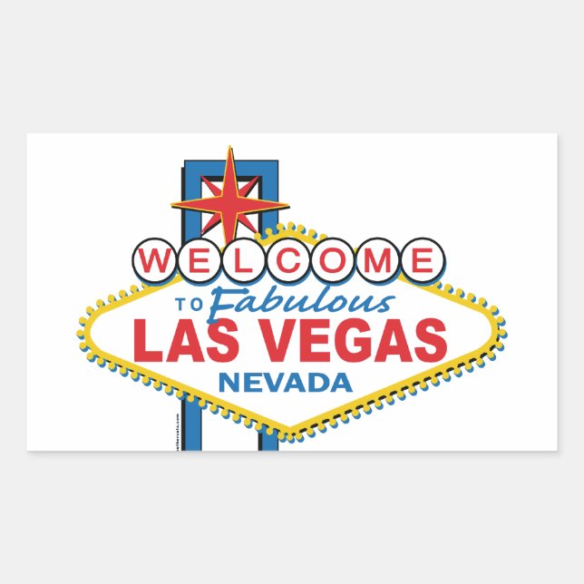 Las Vegas Retro Sign Rectangular Sticker (Front)