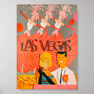 Las Vegas Retro Vintage Travel Poster