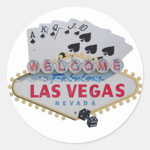 Las Vegas Royal Flush with dice Sticker
