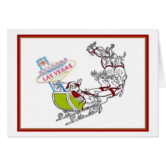 Las Vegas Santa with Sign Card