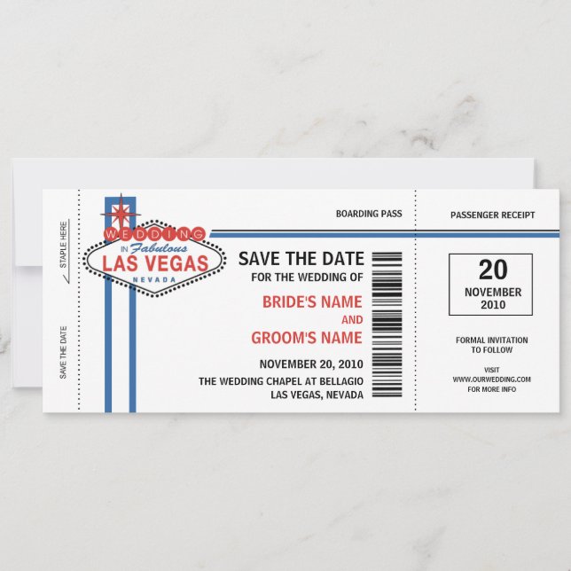 Las Vegas Save the Date Invitations (Front)