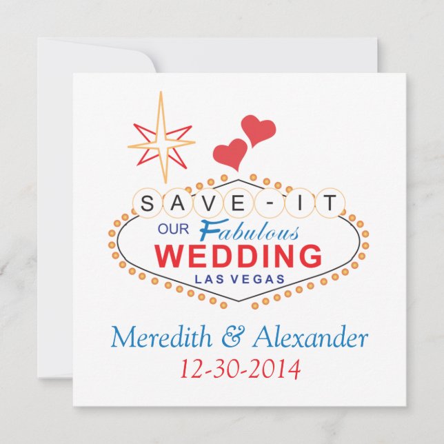 Las Vegas Save the Date Wedding Cards (Front)