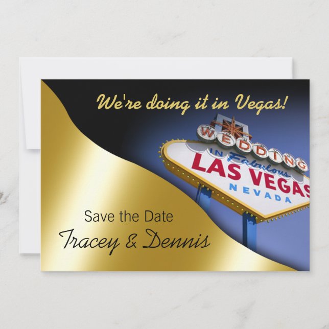 Las Vegas Save the Date Wedding Invite (Front)