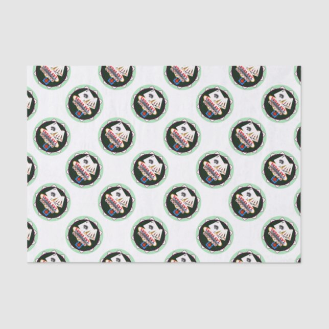 Las Vegas Sign And Two Kings Poker Chip Tissue Paper (Front)