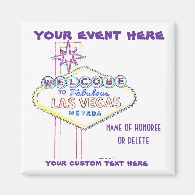 Las Vegas Sign Artsy for Special Events Magnet (Front)