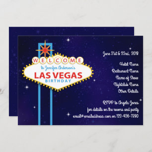 Las Vegas Sign Birthday Party Invitation