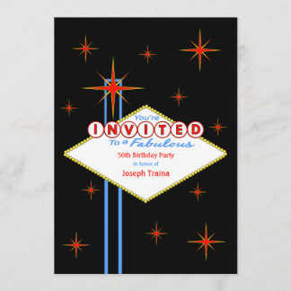 Las Vegas Sign Birthday Party Invitation