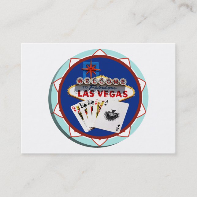 Las Vegas Sign & Cards Poker Chip (Front)