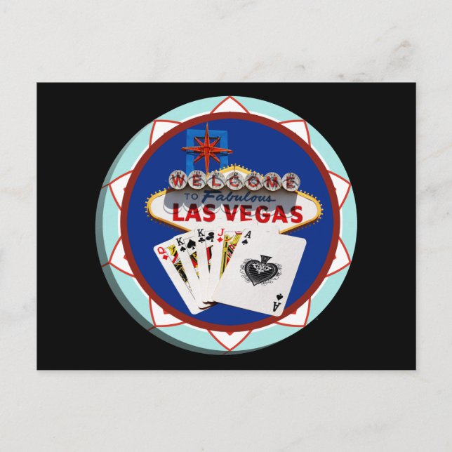 Las Vegas Sign & Cards Poker Chip (Front)