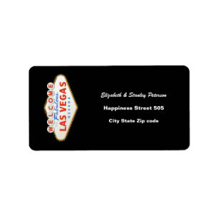 Las Vegas sign destination wedding address label