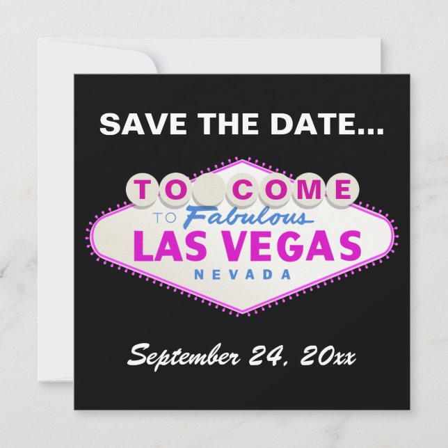 Las Vegas sign destination wedding Save the Date (Front)