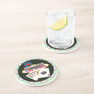 Las Vegas Sign Poker Chip Coaster