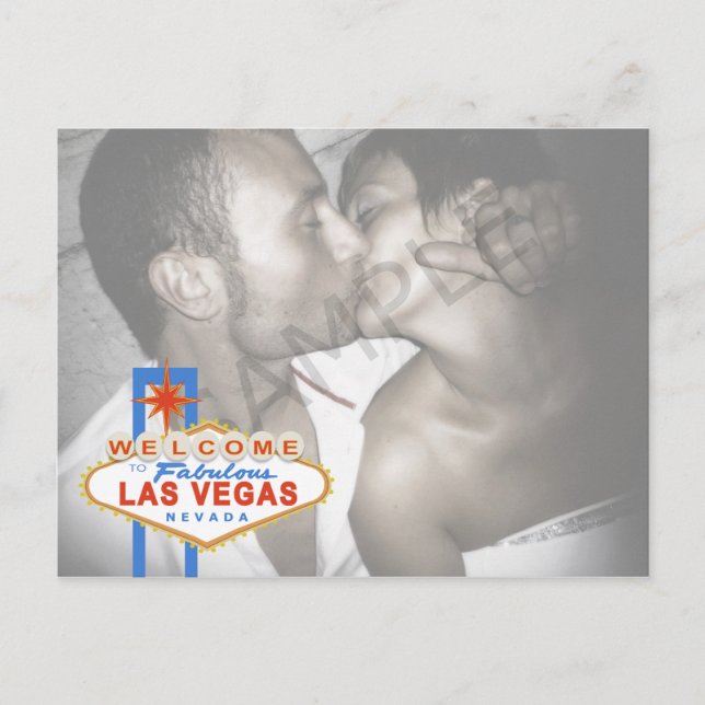 Las Vegas Sign Save the Date Postcard (Front)