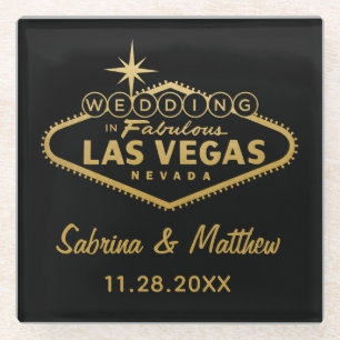 Las Vegas Sign Wedding Gift Idea   U PICK COLOR Glass Coaster