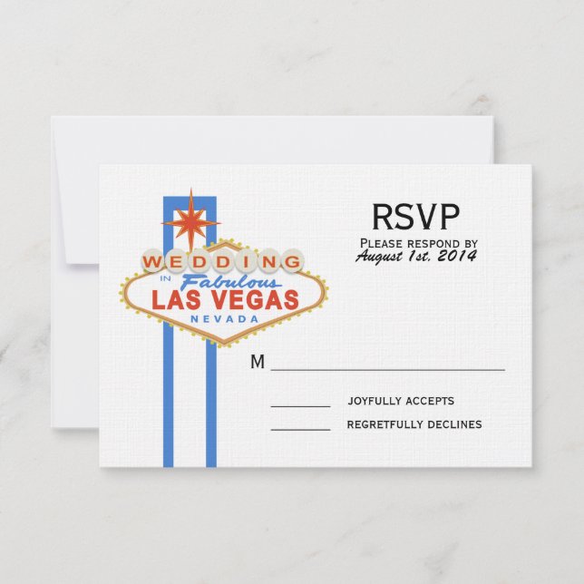Las Vegas Sign Wedding Response Card (Front)