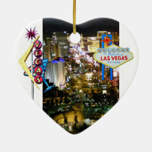 Las Vegas Sign Wedding Souvenir Ceramic Ornament