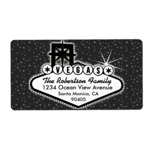 Las Vegas Sign with stars Address Label