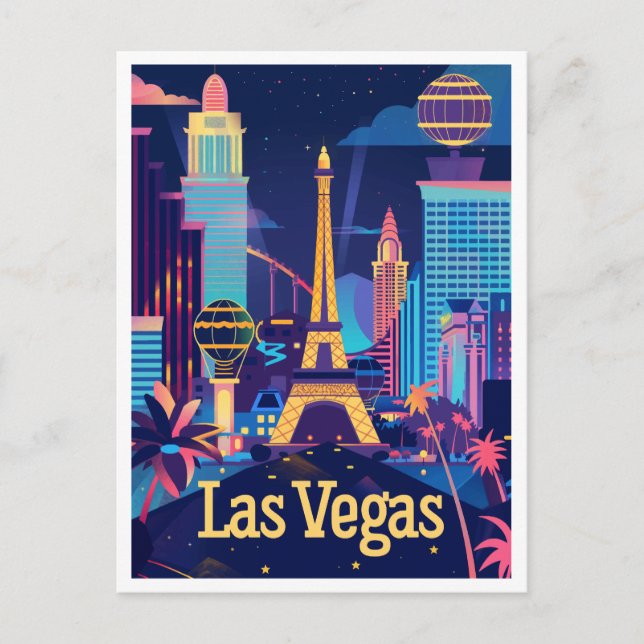 Las Vegas - Sin City After Dark Save the Date Postcard (Front)