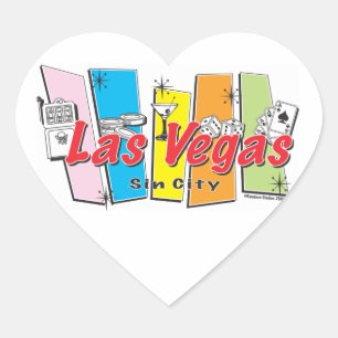 Las Vegas Sin City Heart Sticker