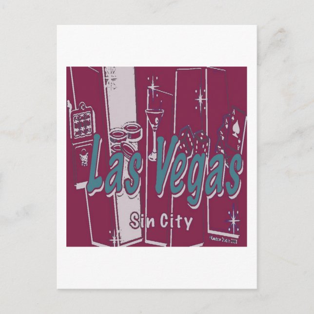 Las Vegas Sin City Postcard (Front)
