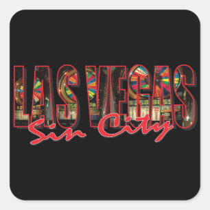 Las Vegas Sin City Square Sticker