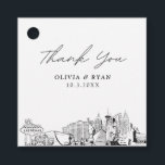 Las Vegas Sketch Wedding Modern Favour Tag<br><div class="desc">Modern Las Vegas landmarks favour tag. The design showcases a stunning sketch with the ability to customise your names and date. Enter the Zazzle design tool for additional design customisations.</div>