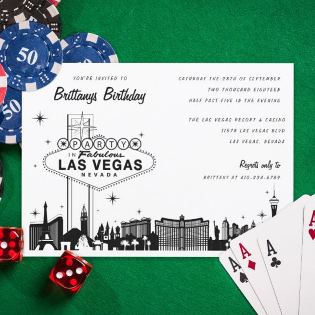 Las Vegas Skyline Birthday Party or Special Event Invitation (Creator Uploaded)