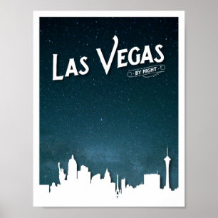 Las Vegas skyline by night, Las Vegas, Nevada Poster