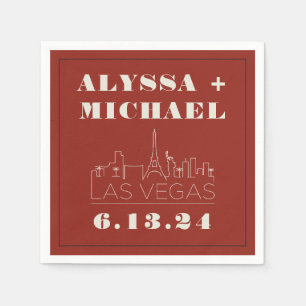 Las Vegas Skyline Casino Wedding  Napkin
