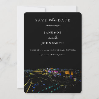Las Vegas Skyline flat Save The Date Card