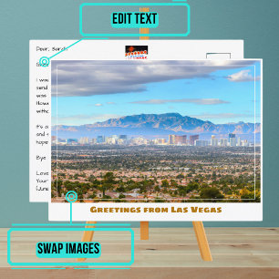 Las Vegas Skyline from the Desert Postcard