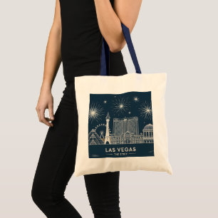 Las Vegas Skyline Minimalist Line Art Cityscape Tote Bag