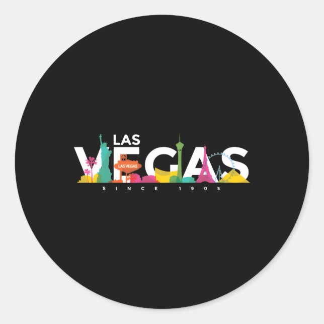 Las Vegas Skyline Nevada Classic Round Sticker (Front)