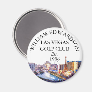 Las Vegas Skyline Personalised Golf Club Name Magnet