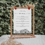 Las Vegas Skyline Wedding Dinner Menu Card 5x7<br><div class="desc">The Skyline Collection is a stunning assortment of meticulously sketched city skylines that capture the essence of iconic urban landscapes. Perfectly suited for metropolitan weddings or destination weddings alike,  this collection embodies the timeless charm of cityscapes and brings an elegant touch to your special day.</div>