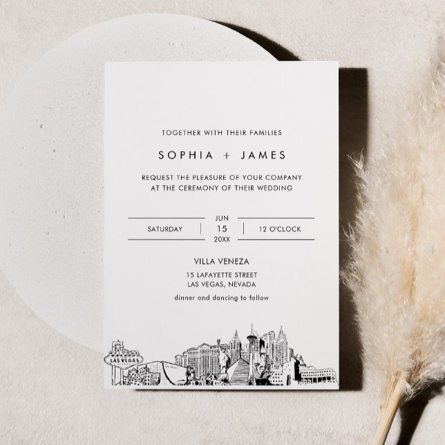 Las Vegas Skyline Wedding Invitation with Photo (Creator Uploaded)