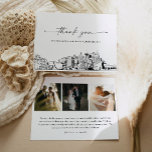 Las Vegas Skyline Wedding Photo Thank You Card<br><div class="desc">The Skyline Collection is a stunning assortment of meticulously sketched city skylines that capture the essence of iconic urban landscapes. Perfectly suited for metropolitan weddings or destination weddings alike,  this collection embodies the timeless charm of cityscapes and brings an elegant touch to your special day.</div>