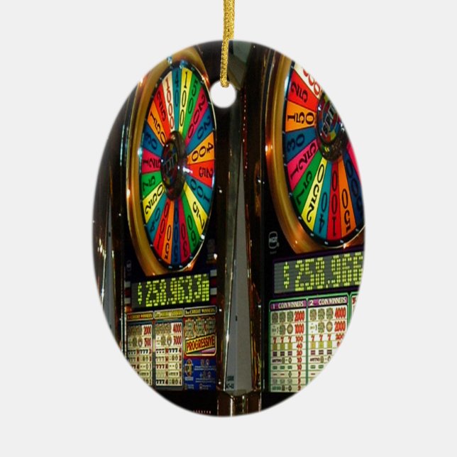 Las Vegas Slot Machines Ceramic Tree Decoration (Front)