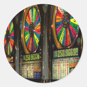 Las Vegas Slot Machines Classic Round Sticker
