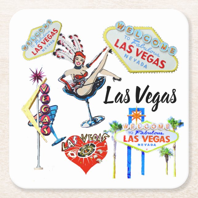 Las Vegas Square Paper Coaster (Front)
